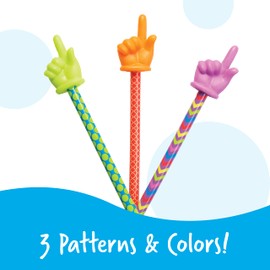 Learning Resources Patterned Hand Pointers - 3 Pieces, Ages 3+ Classroom Pointer for Kids, Reading Pointers for Kids, Homeschool and Classroom Supplies, Back to School