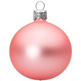 Sikora Essentials Klassische Christbaumkugeln aus Glas - matt - 6 Farben 3 Größen Premium Qualität, Farbe:Rosa matt 4er Set, Höhe in cm:6 cm
