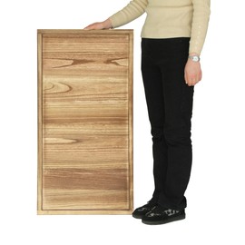 Gurfuy 40"x20" Extra Large Long Rectangle Ottoman Table Tray - Rustic Wooden Nature Serving Tray for Farmhouse Decorative Oversized Coffee Table Trays Living Room Kitchen Counter Breakfast