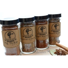BBQ 4-Pack ~ BBQ Rub and Spices Gift Set of 4 ~ High Plains Spice Company Gift Set~ Gourmet Meat and Veggie Spice Blends & Rubs For Beef, Chicken & All Recipes ~ Spice Blends Handcrafted In Colorado