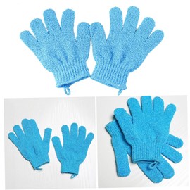 OHPHCALL 1pair Bath Exfoliating Glove Five Fingers Body Scrub Mitt for Shower and Sauna Stretchy Design Easy to and Women