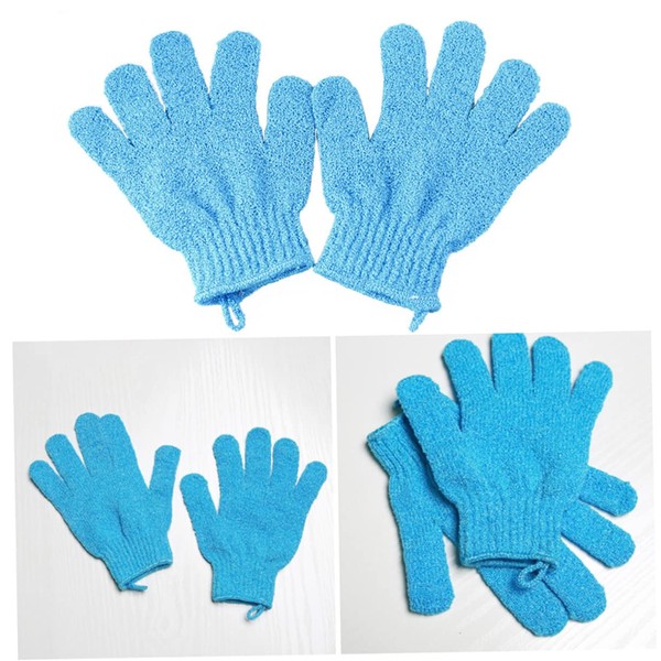 OHPHCALL 1pair Bath Exfoliating Glove Five Fingers Body Scrub Mitt