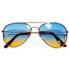 3 Pairs Wholesale Aviator Sunglasses 2 Tone Blue Yellow Lens