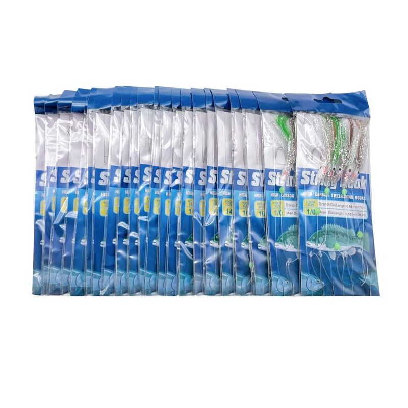 FedMois Assorted 22 Packs Sabiki Bait Rigs Fish Skin feather