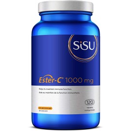 SISU Sisu Ester-C 1000mg Tablets, 24-hour Immune Support, Less Acidic, Better Absored & Rentained Than Other Forms of Vitamin C, 120 T, Vegan, Non-GMO, Gluten Free, Dairy Free, Soy Free