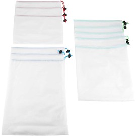 Bolsas de Malla con Cordón Reutilizable Lavable Bolsa de Verduras de Frutas Bolsas con Cordón Almacenamiento de Compras