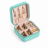 Portable Jewelry Case, PU Leather Travel Box, Earring and Ring