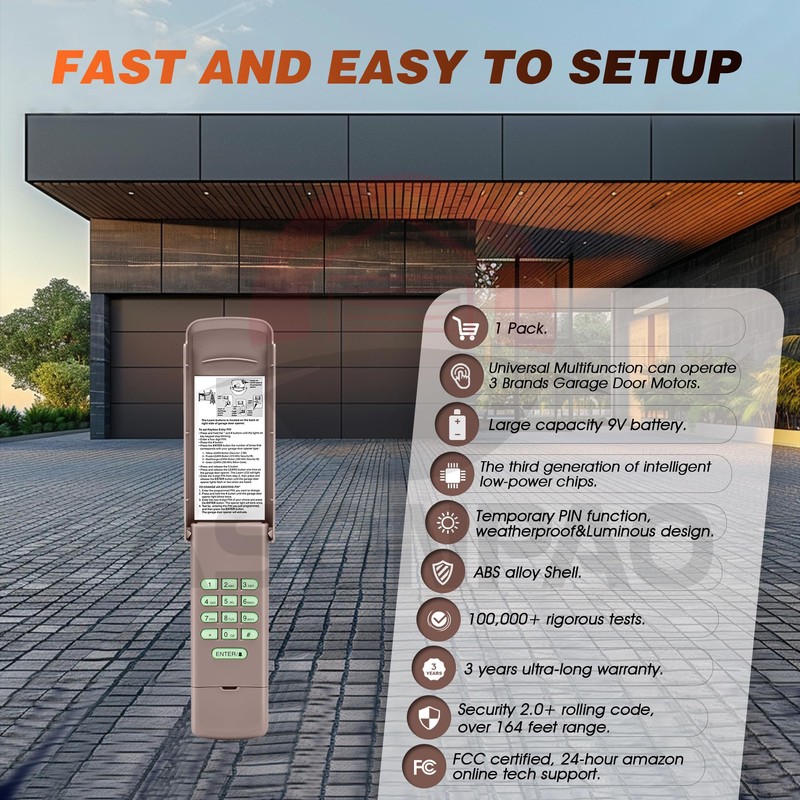 878MAX Liftmaster Garage Door Opener Keypad Universal Wireless Keyless Entry