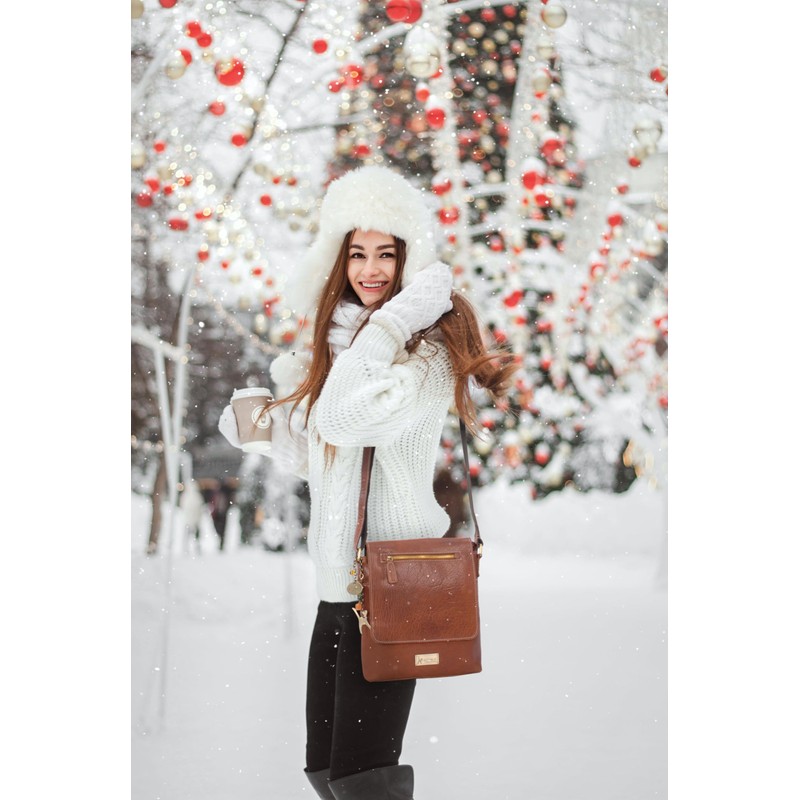 Catwalk Collection Handbags - Women's Leather Anti Theft Crossbody Bag