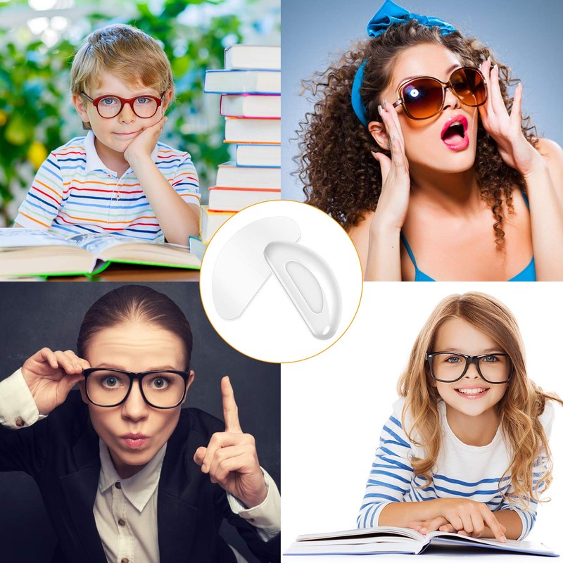 SMARTTOP 1.0mm Eyeglass Nose Pads 20 Pairs Stick On Silicone