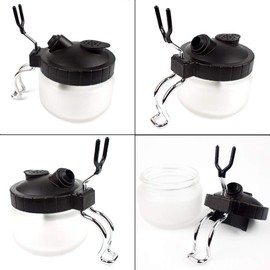 Airbrush Cleaner Bottle Cleaning Bottle with Stand Cleaner Pot for Airbrush Accessories Plastic Model Gun Plastic Nail