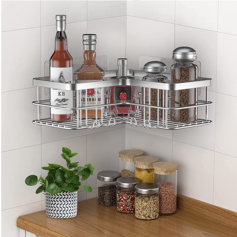 Yazoni Corner Shower Caddy 2-Pack, No Drilling Shower Organizer Corner