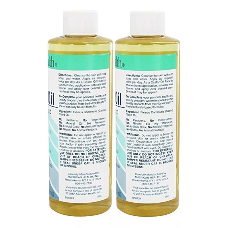 Home Health Aceite De Ricino 8oz, Paquete De 2