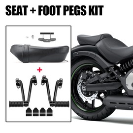Rear Passenger Pillion Seat and Footpegs Kit Fits for 2015-2022 Kawasaki Vulcan S 650 VN650