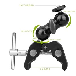 AYIZON Portable Recorder Mount, Clamp Holder Arm Stand compatible with Zoom Portable Recorder H7 H6 H5 H4n H2n H1n, compatible with Tascam DR-40, DR-05, DR-07 & More