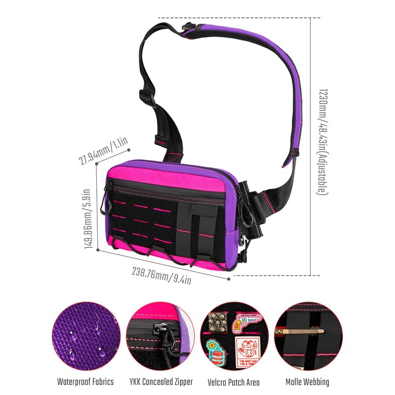 TACTICAL_GEEK Cache L3S Purple Crossbody Shoulder Bag, Multipurpose Sling Bag,