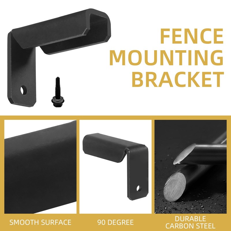 Fence Mounting Brackets for 1x1" Square Rails, Carbon Steel Fence