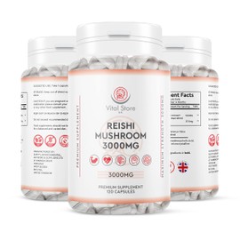 Reishi Mushroom Extract 3000MG - 4 Month Supply 120 Vegan Capsules - Ganoderma lucidum Extract