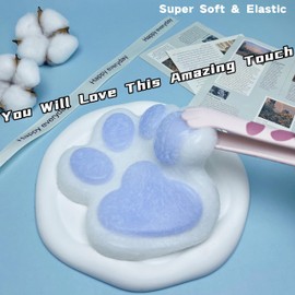 Cat Paw Squishy Big Fufu Squishies Giant Cat Paw Toy 5.5 Inch Large Paw Print Squishy Squeeze Toys Tangcii Pinch Family Silicone Stress Relief Cute Soft Sticky Toy for Adults Kids