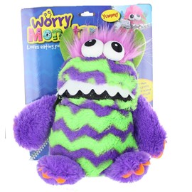 Worry Monster Plush Soft Toy purple & green