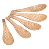 5Pcs Soup Spoon Fish Shaped Carved Wooden Rice Spoon Kitchen