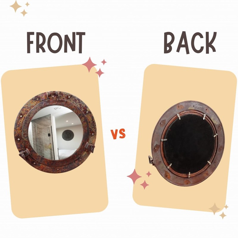Nagina International Rustic Copper Shipwrecked Premium Nautical Porthole Mirror |