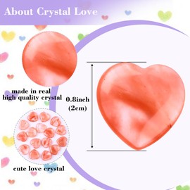 10pcs Natural Crystal Watermelon Quartz Heart Shaped Healing Watermelon Quartz Stones Polished Cute Mini Palm Chakra Gemstones Reiki Energy Balancing Stone for Meditation Birthday Gift 0.8 inch(20mm)