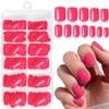 AddFavor Press on Nails Short Square - 240pcs Hot Pink