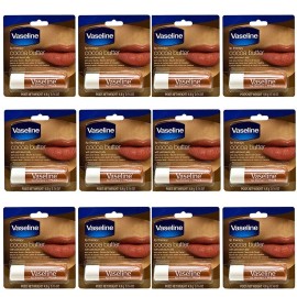 Vaseline Pack of (12) Vaseline Lip Therapy Cocoa Butter With Petroleum Jelly 4.8gx12