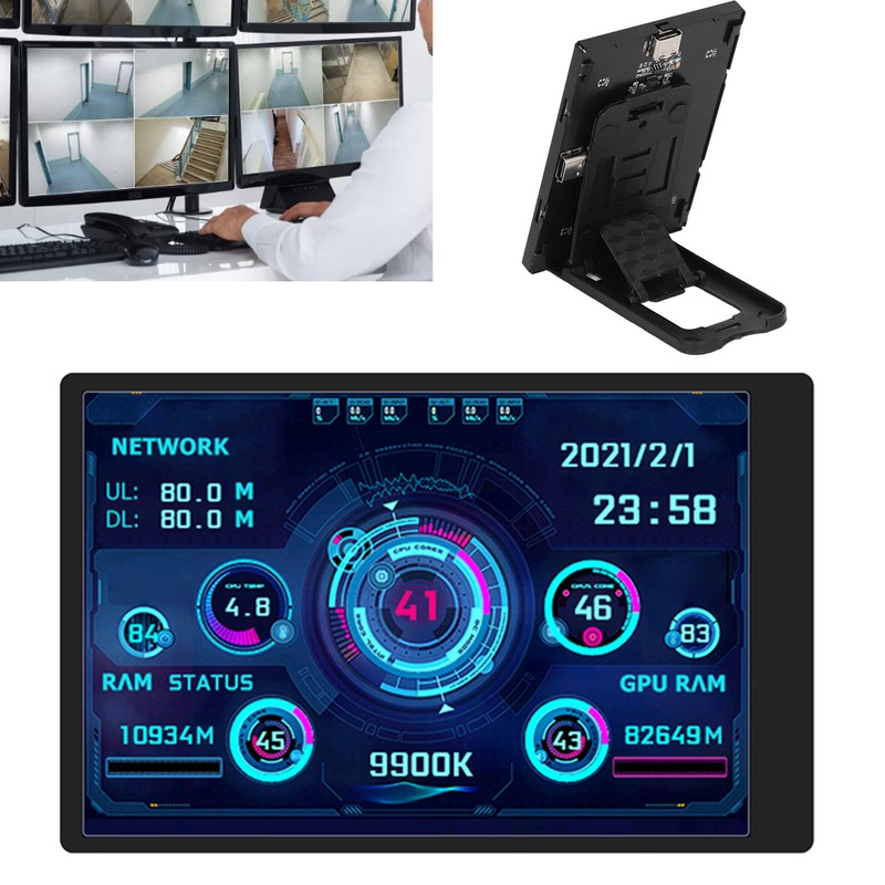 Mini Monitor Display Screen USB IPS Full View Computer Accessory
