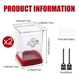 SKTMH 2Pcs Fruit Slicer Cup, Stainless Steel Strawberry Slicer Egg Slicer Banana Slicer Fruit Slicer Speed Fruit Cutter with Push Plate Kitchen Portable Slicing Tool Kitchen Gadget