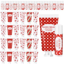 Leelosp 12 Sets Christmas Peppermint Candy Cane Themed Hand Cream Gifts Set for Women Lip Balm Bulk Christmas Hand Lotion Set Travel Size for Dry Cracked Hands Moisturizer Cream for Stocking Stuffer