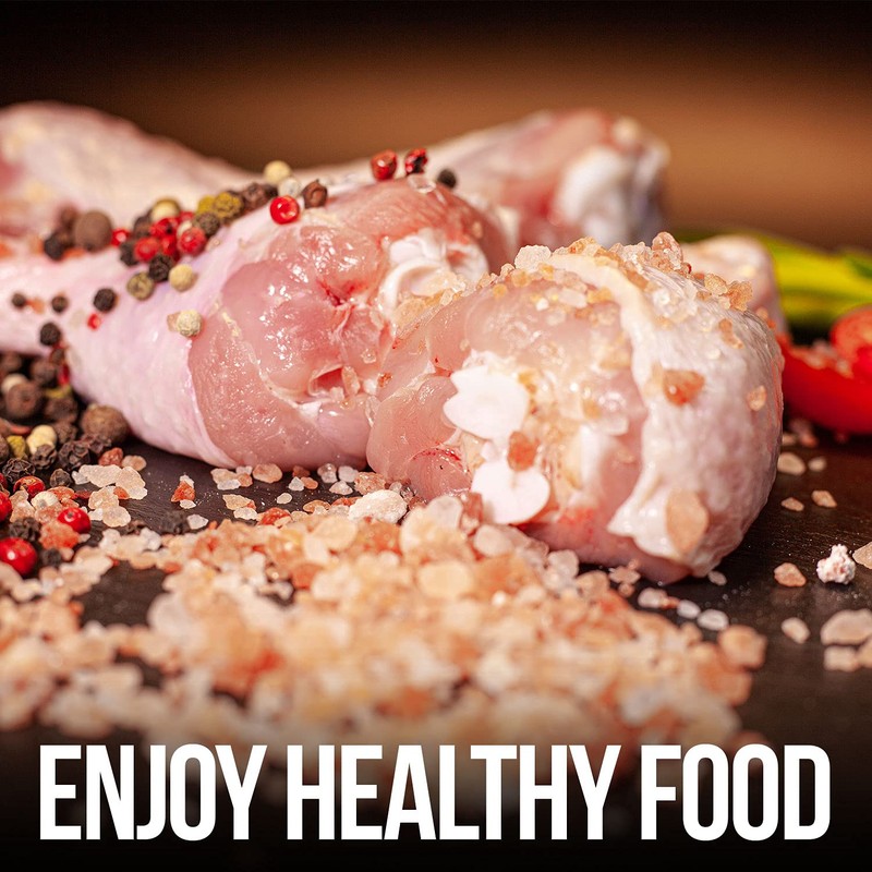 Himalayan Chef Pink Salt and Black Pepper Grinder with Stainless
