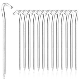 Heavy Duty Tent Pegs for Outdoor Activities: Pack of 14.18 cm Long Tent Pegs, Metal Hooks, Aluminium Pegs for Hard Floors, Ideal for Garden, Camping, Fishing and Tents, Pegs Stable