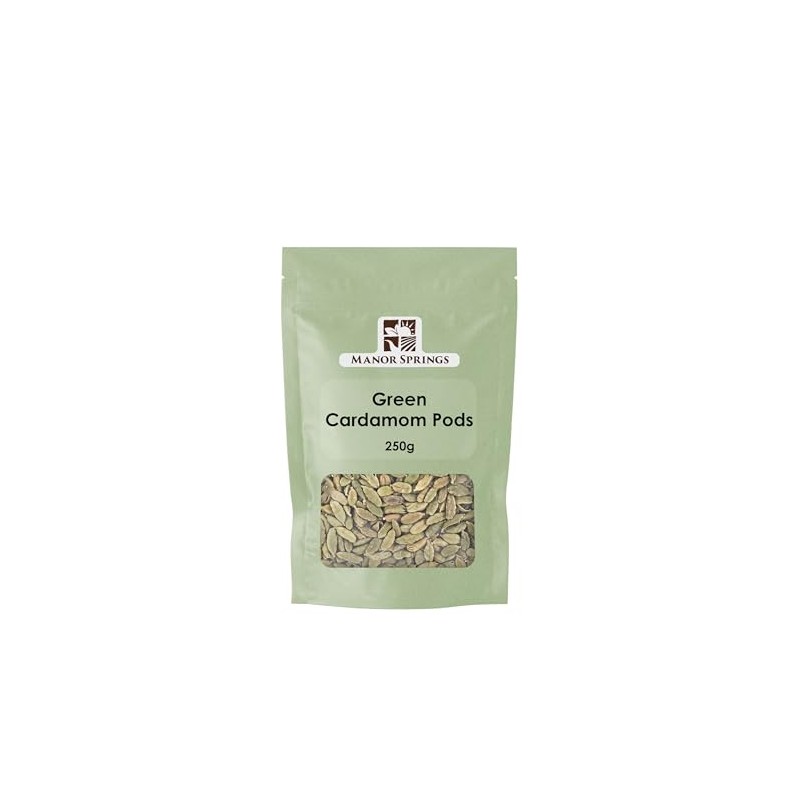 Green Cardamom Pods 250g by Manor Springs