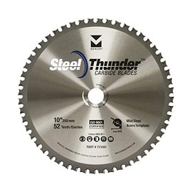 Mercer Industries 721001 Steel Thunder 52 Tooth Carbide Mitre Saw Blade for Mild Steel, 10" x 1", 5/8",Silver