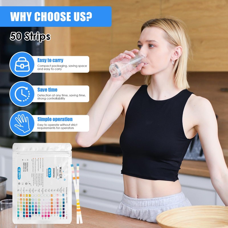 50 PCS Water Test Strips, Pool Test Strips, 16-in-1 Spa
