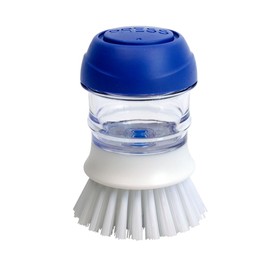 CELOX Dish Scrub Brush with Soap Dispenser, Palm Brush Kitchen Brush for Dish Pot Pan Sink Cleaning, Soap Dispensing Palm Brush, Pack of 1, Blue