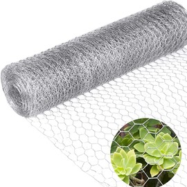 DEARLIVES Chicken Netting Wire Roll, 35cm x 10m Galvanized Metal Hexagonal Fencing Wire, Florist Chicken Wire Mesh for DIY Craft and Home Decoration