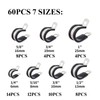 60pcs P Clips Hose Pipe Clamp Cable Clamps Assortment Kit,7