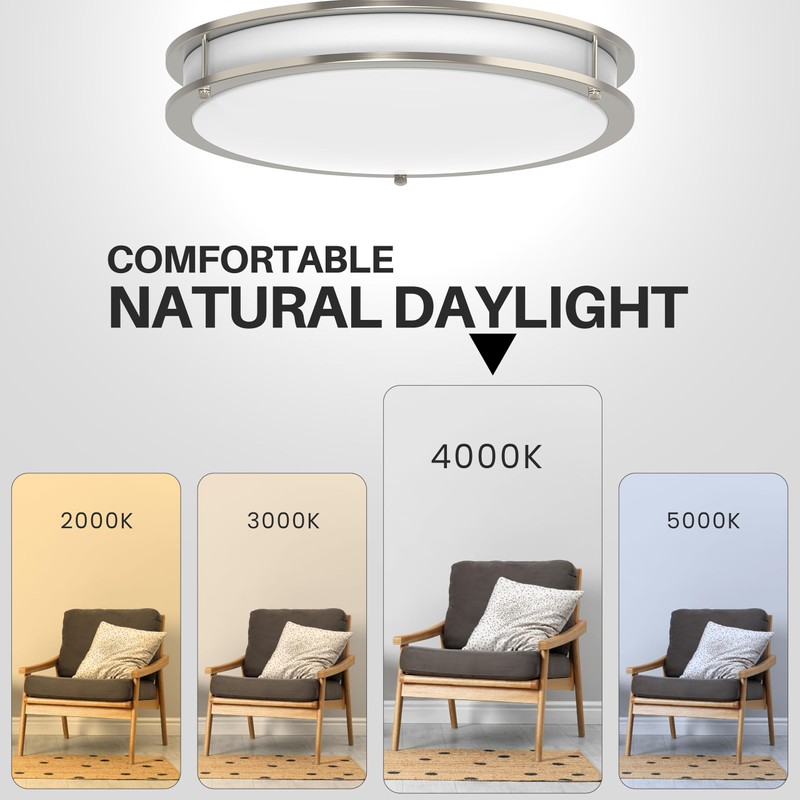 DYMOND LED Ceiling Light Fixture Flush Mount 4000K Natural Daylight