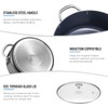 Induction Cookware Set 6-Piece, Stackable Kitchen Cooking Pots Set, 6qt