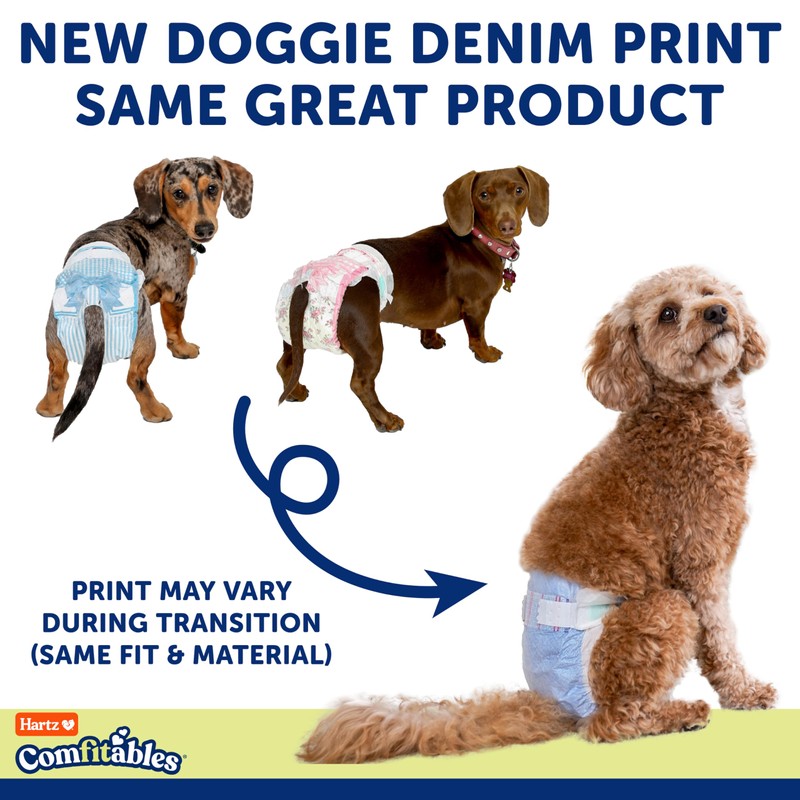 New! Hartz Comfitables Disposable Dog Diapers, Size XS 12 Count,