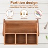 DJAPWPX Wood Silverware Caddy with Handle, 4 Compartments Utensil Holder,
