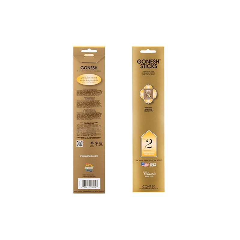 Gonesh Classic Collection 2 Incense (4 Pack), 80 Count