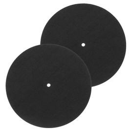 2 Pcs Record Player Mat, 7 Inch Turntable Mat 3mm Felt Turntable Pad for Vinyl Record Player, Black