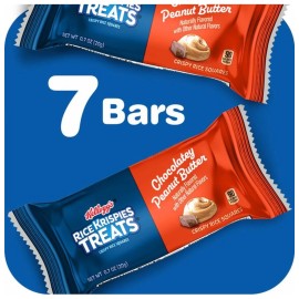 Kellogg's 🟢New Kellogg's Rice Krispies Treats Chocolatey Peanut Butter Box (7 Bars) 4.9oz