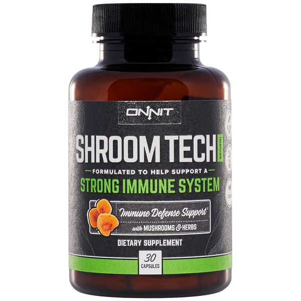 Onnit Shroom Tech Immune | Daily Immune Support Supplement with Chaga, Reishi, Maitake and Cordyceps Mushroom | 30 Count