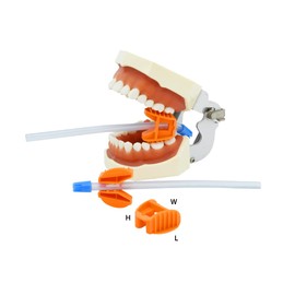 EZ Bite Block™ 2-in-1 Disposable Bite Block with Saliva Ejector Holder : Medium - Orange (100pcs)