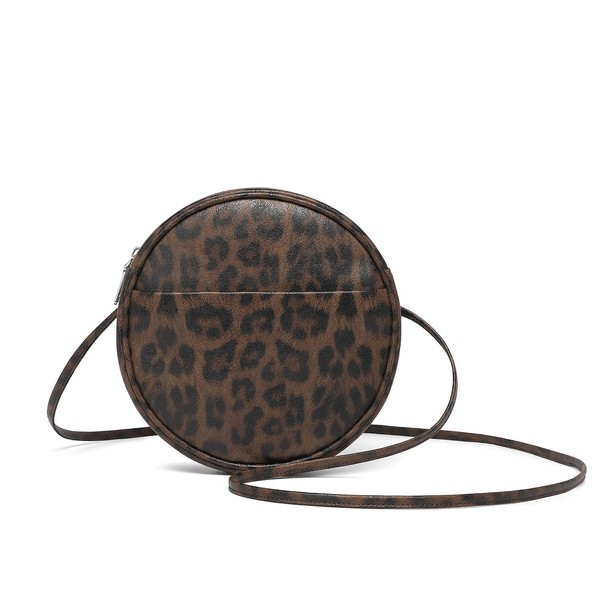 YONBEN Circle Crossbody Bag for Women PU Circle Purse with
